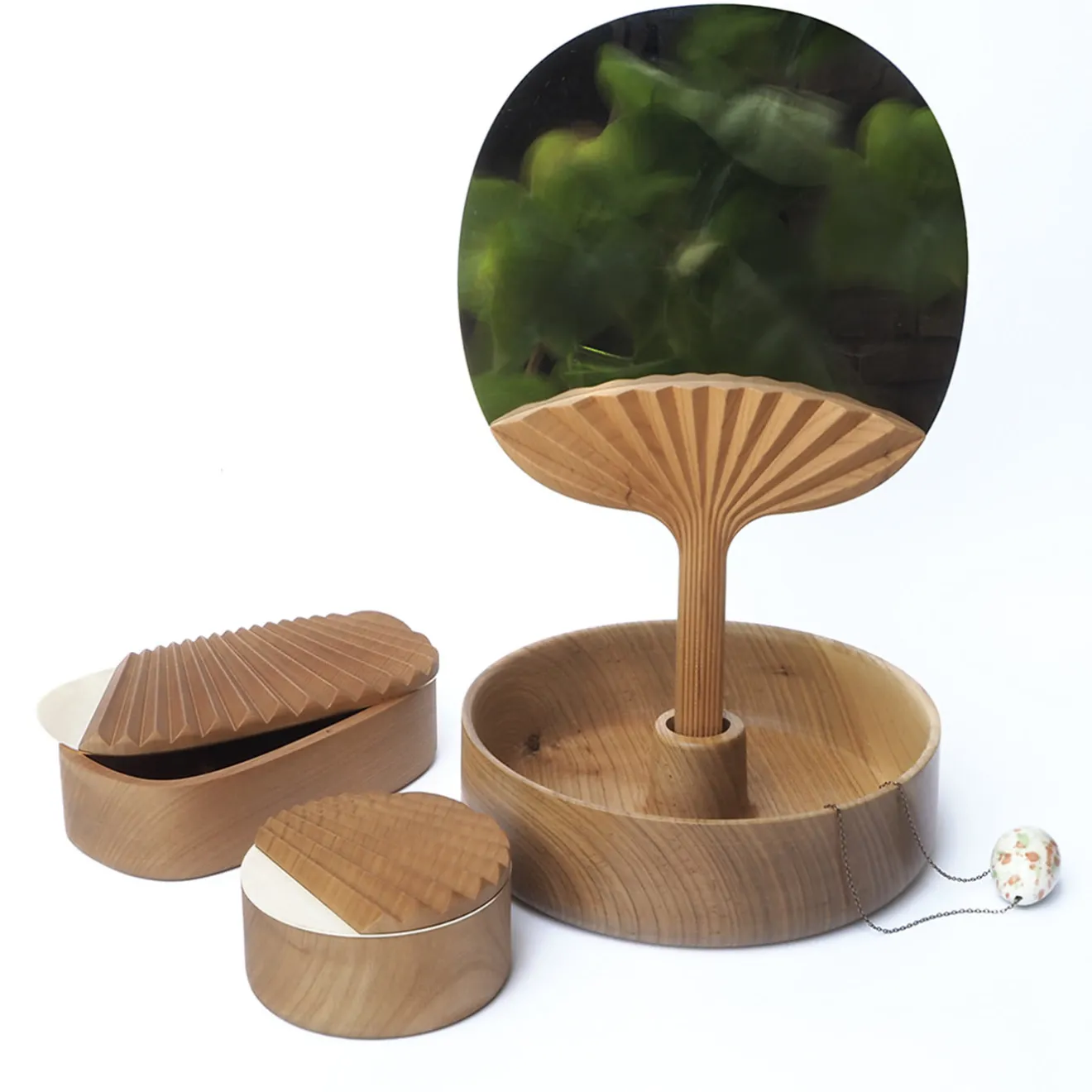 Portego Portagioie ovale Mini Portrait in legno di ciliegio
