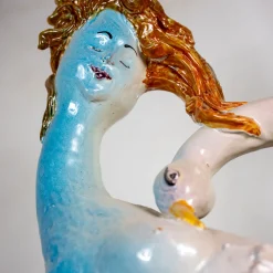 Alessandro Iudici Portaombrelli Leda e il Cigno in ceramica
