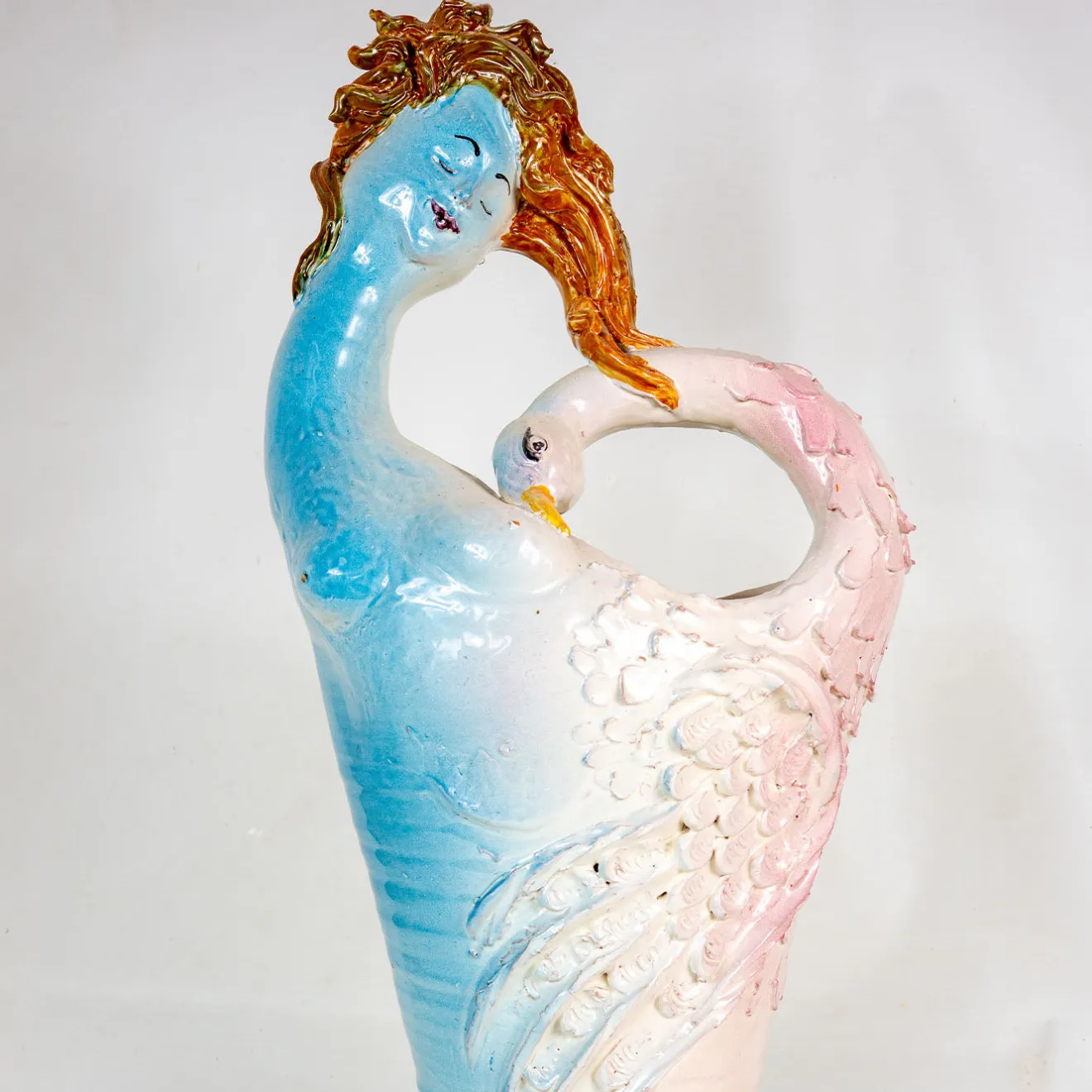 Alessandro Iudici Portaombrelli Leda e il Cigno in ceramica