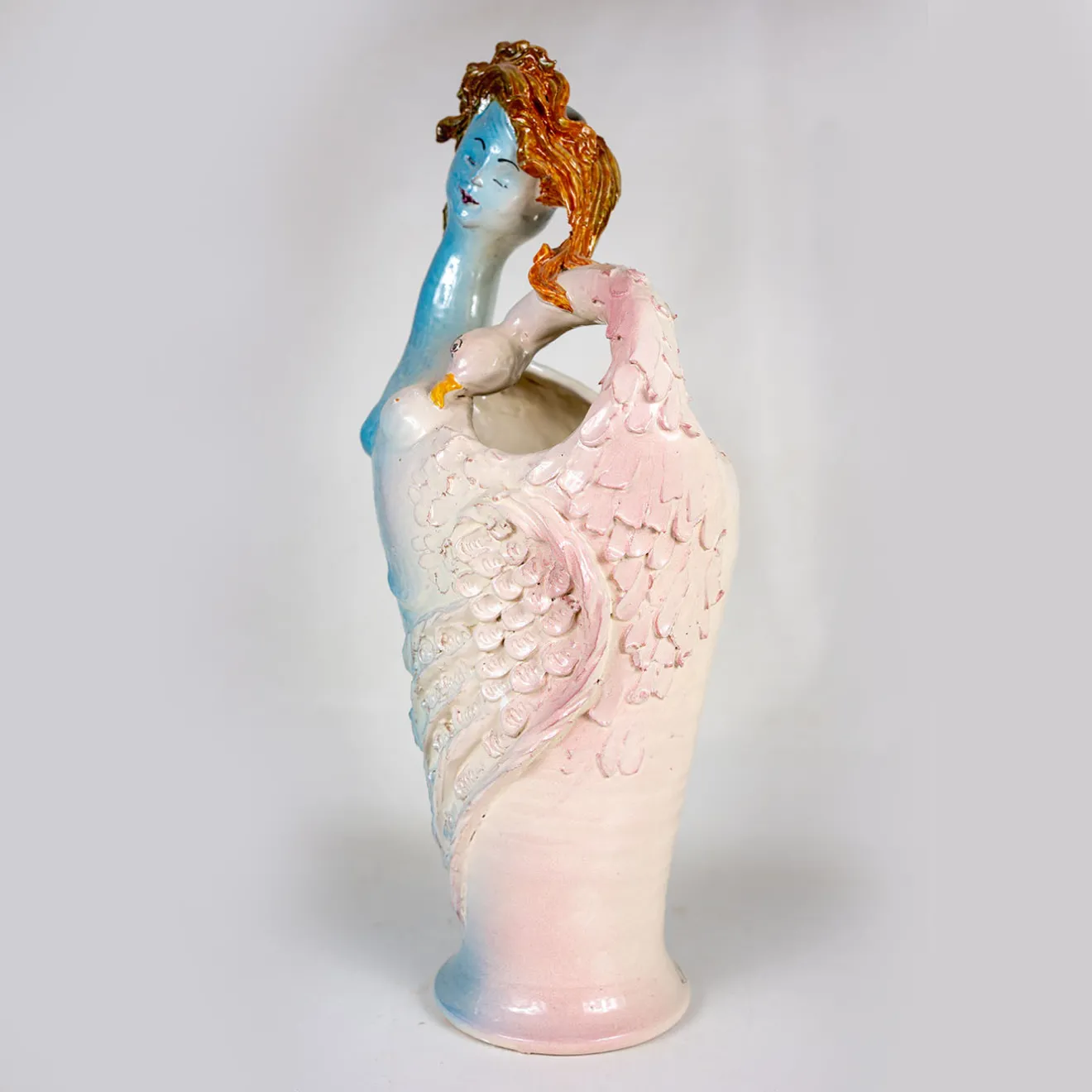 Alessandro Iudici Portaombrelli Leda e il Cigno in ceramica