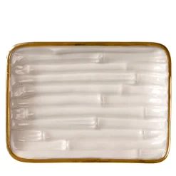 Villari PORTASAPONE IN BAMBÙ - BIANCO E ORO