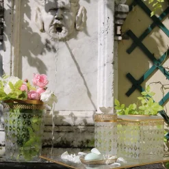 Griffe Montenapoleone by Vetrerie di Empoli Portasapone in vetro con foglie d'oro e d'alloro