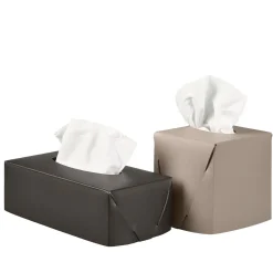 ADJ Style Portatovaglioli rettangolari neri in pelle Bottega di E. Borovkova