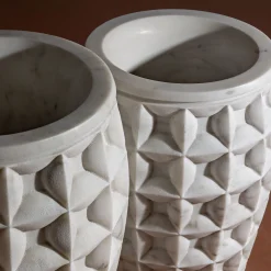 Kreoo Portavasi grande Dawn in marmo Bianco del Re