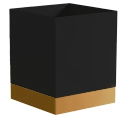Molto Collectibles Portavaso a Rotelle In Metallo Nero E Ottone a Base Quadrata