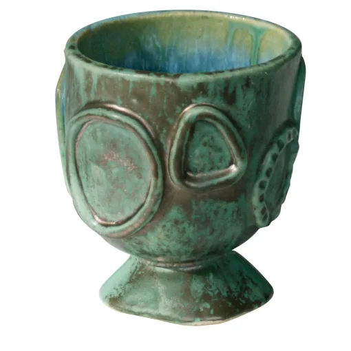Raffaella Bandera Portavaso piccolo in ceramica verde Acini