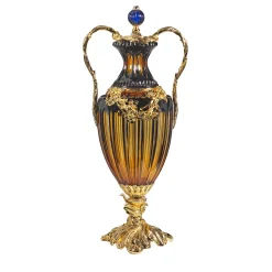 L'Originale Potiche in bronzo e cristallo con dettagli in rilievo