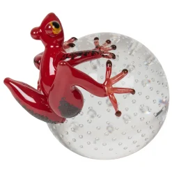 VGnewtrend Rana di vetro rossa su sfera