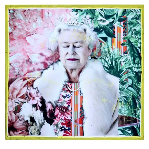 Barbara Petrecca Regina Elisabetta II in Giallo Arazzo Edizione Limitata