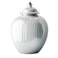 Le Porcellane Righe Platinum Medium Potiche
