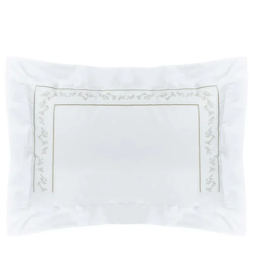 Verderoccia Roma Bianco e argento oliva US King Sham