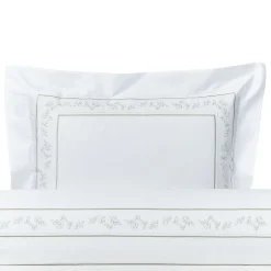 Verderoccia Roma Bianco e argento oliva US King Sham