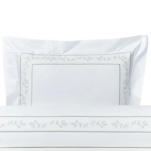 Verderoccia Roma Bianco e argento oliva US King Sham