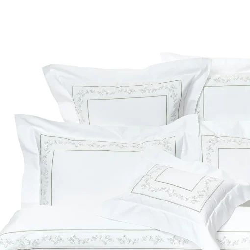Verderoccia Roma Bianco e argento oliva US King Sham