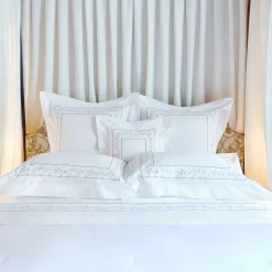 Verderoccia Roma Bianco e argento oliva US King Sham
