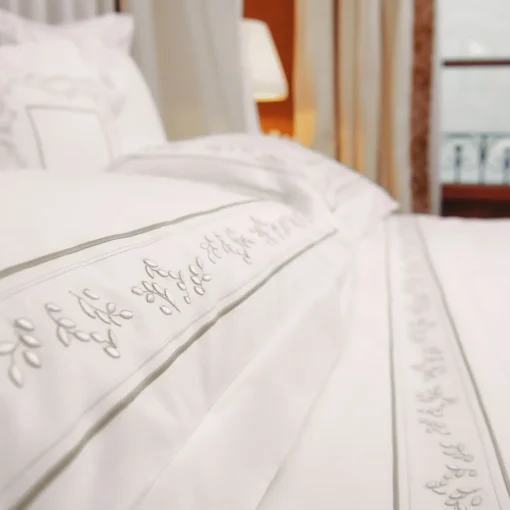 Verderoccia Roma Bianco e argento oliva US King Sham