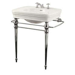 Devon&Devon Rose Consolle in ceramica bianca e finitura cromata