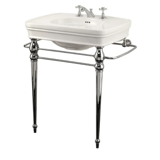 Devon&Devon Rose Consolle in ceramica bianca e finitura cromata
