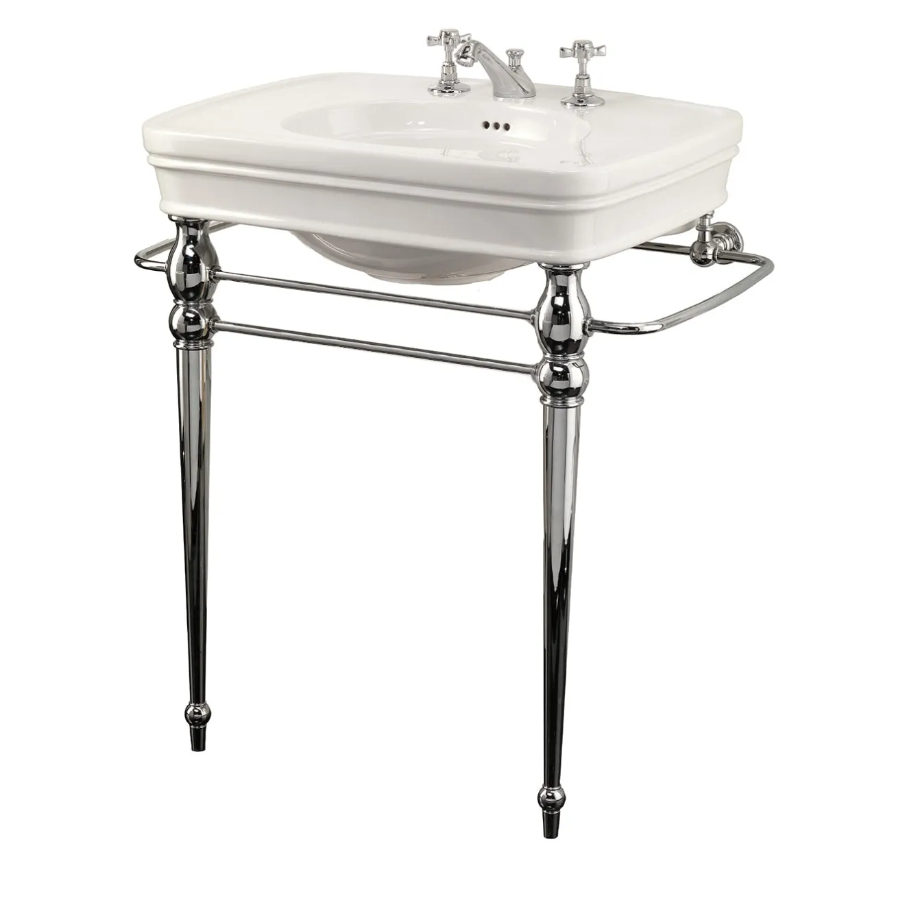 Devon&Devon Rose Consolle in ceramica bianca e finitura cromata