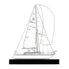 Profilo Saint Barth Barca a vela in metallo