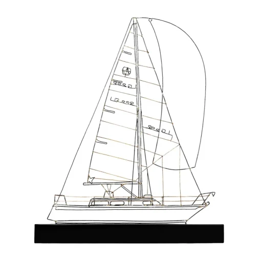 Profilo Saint Barth Barca a vela in metallo