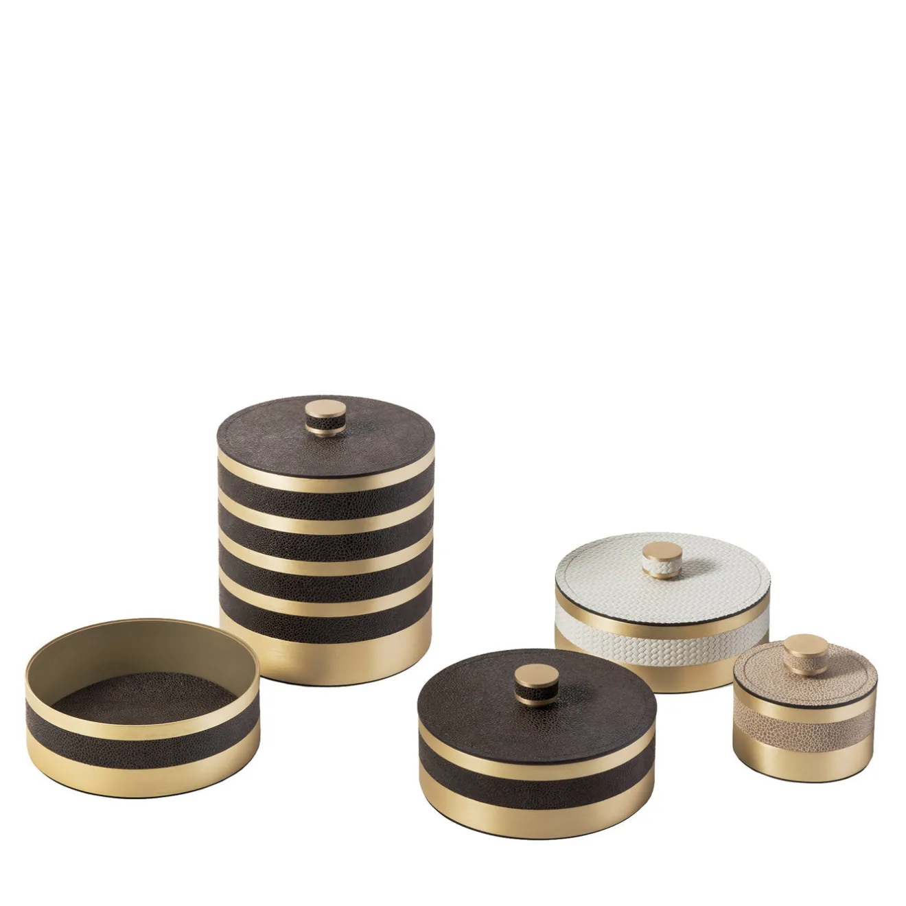 Pinetti Saturno Brown Scatola rotonda grande con coperchio