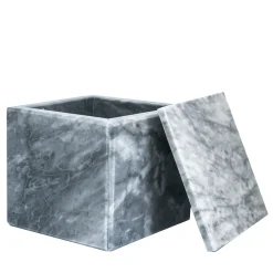 FiammettaV Home Collection Scatola cubica in marmo grigio Bardiglio con coperchio