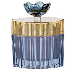 Creart Scatola Doge in vetro blu con coperchio