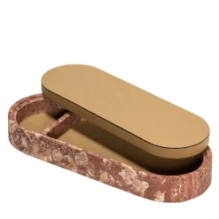 Giobagnara Scatola grande in pelle e marmo Giza #1