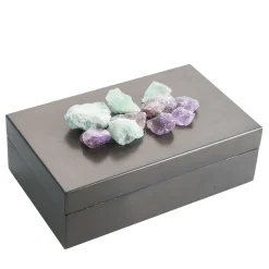 Selezioni Domus Scatola in Ottone con Pietre di Fluorite