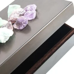 Selezioni Domus Scatola in Ottone con Pietre di Fluorite