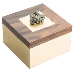 Selezioni Domus Scatola in Ottone con Pietre di Pirite