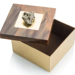 Selezioni Domus Scatola in Ottone con Pietre di Pirite