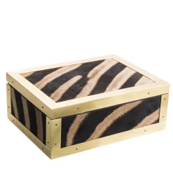 Selezioni Domus Scatola in Pelle di Zebra e Ottone Memories