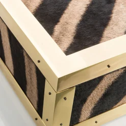 Selezioni Domus Scatola in Pelle di Zebra e Ottone Memories