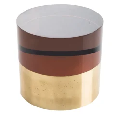 Selezioni Domus Scatola Ovale in Plex e Ottone con Coperchio Ice