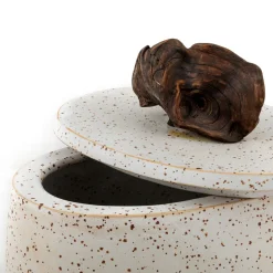 Agnes Duerrschnabel Atelier Scatola Ovale Speckled in Gres con Coperchio