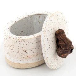 Agnes Duerrschnabel Atelier Scatola Ovale Speckled in Gres con Coperchio