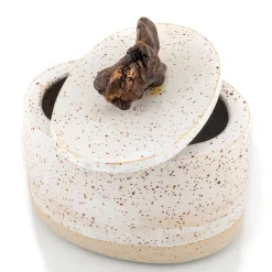 Agnes Duerrschnabel Atelier Scatola Ovale Speckled in Gres con Coperchio