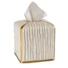 Villari SCATOLA PER FAZZOLETTI DI CARTA IN BAMBÙ - BIANCO E ORO