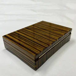 Obsydian Stone Scatola per gioielli Edfu con occhio di tigre