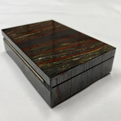 Obsydian Stone Scatola per gioielli in ferro di Saqquara Tiger