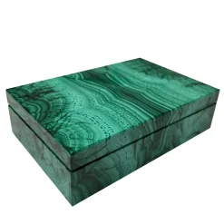Obsydian Stone Scatola per gioielli in malachite Bahria