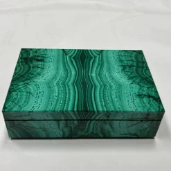 Obsydian Stone Scatola per gioielli in malachite Bahria
