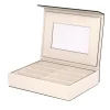 Pinetti Scatola per occhiali in pelle beige con specchio
