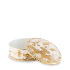 GINORI 1735 Scatola Portaoggetti Grande Rotonda Oriente Italiano Aurum