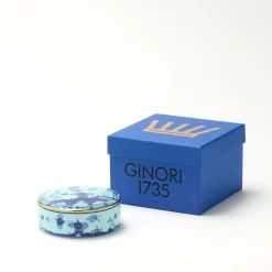 GINORI 1735 Scatola Portaoggetti Grande Rotonda Oriente Italiano Iris