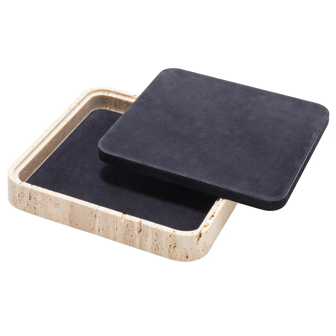 Giobagnara Scatola quadrata in pelle e marmo Giza #2