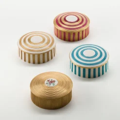 Cattin Porcellane Scatola rotonda Belle Epoque viola e oro