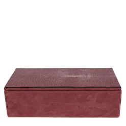Cassigoli Scatola Stingray in pelle Nubuck Rosso Persiano